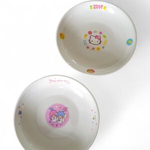 Vintage Hello Kitty and Little Twin Stars Ceramic Bowls - RARE in USA.